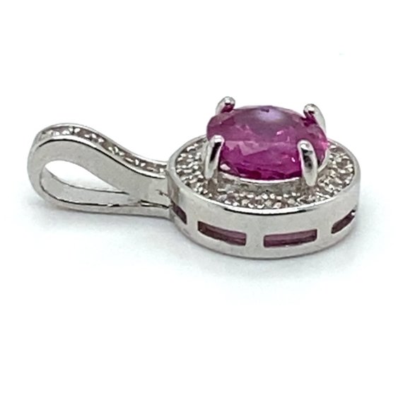 Jegdalek Ruby 1.15ct White Gold Finish Solid 925 Sterling Silver Pendant - Picture 7 of 9